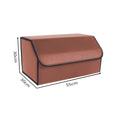 NNEAGS 4X Leather Car Boot Collapsible Foldable Trunk Cargo Organizer Portable Storage Box Coffee Large