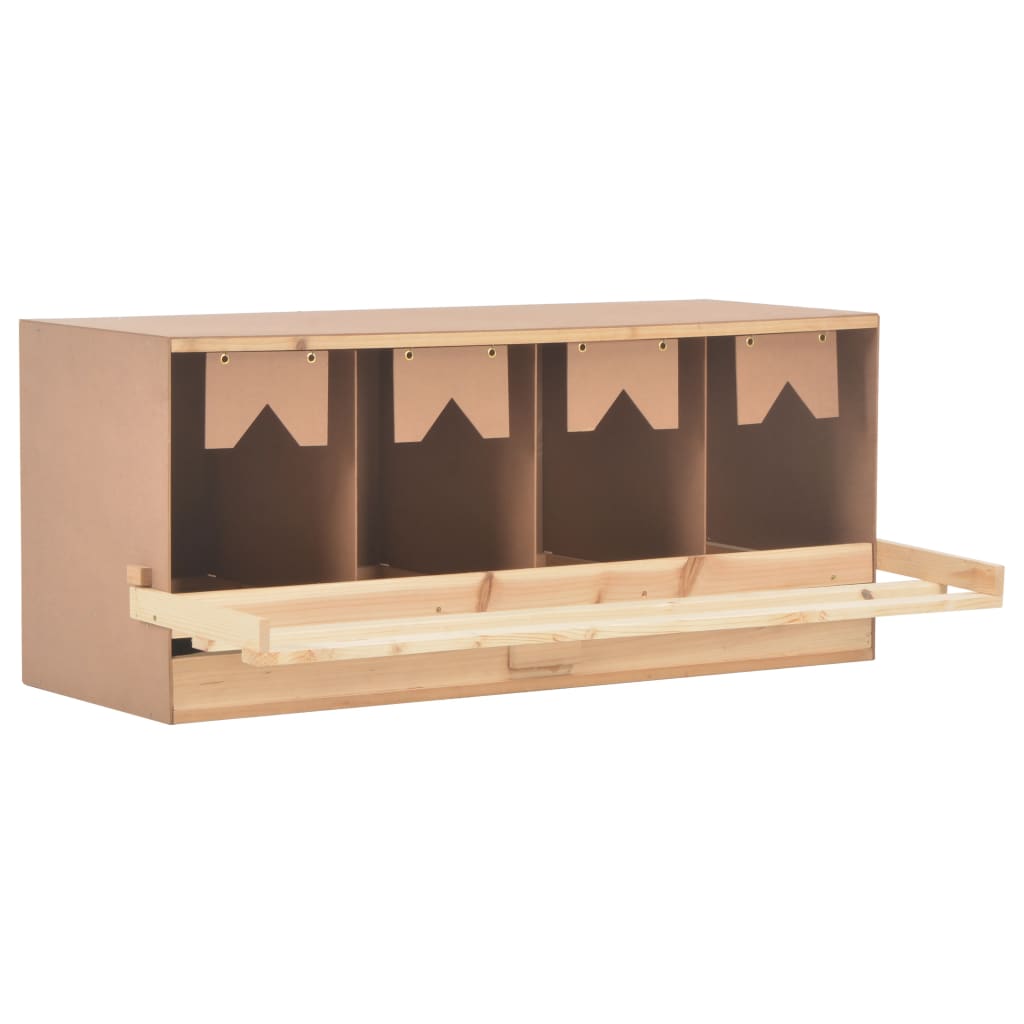 NNEVL Chicken Laying Nest 4 Compartments 106x40x45 cm Solid Pine Wood
