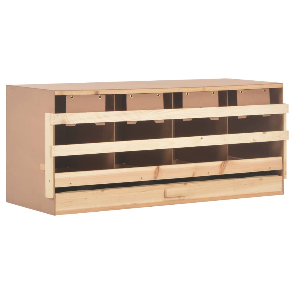NNEVL Chicken Laying Nest 4 Compartments 106x40x45 cm Solid Pine Wood