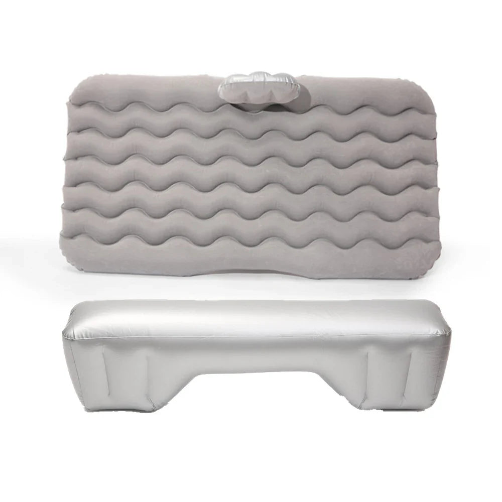 NNEOBA Universal Car Air Inflatable Travel Mattress Back Seat Bed with Pillow Grey