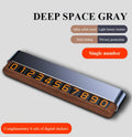 NNEDSZ Gray Premium Alloy and Wood Temporary Parking Card - Sliding Design for Privacy, Includes 6 Number Sets