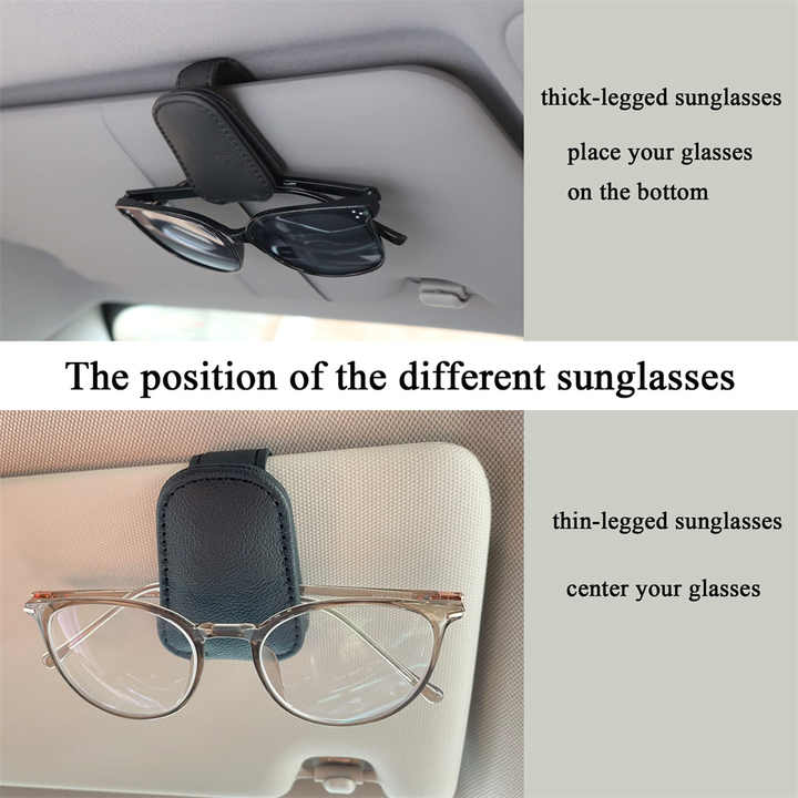 NNEDSZ 2pcs Red Car Sun Visor Glasses Holder - Universal Sunglasses Clip for Secure Storage