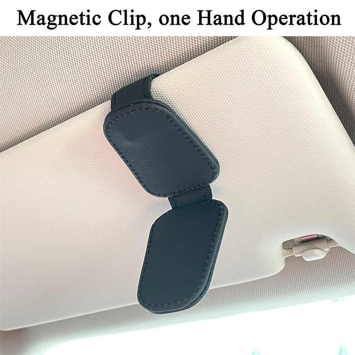 NNEDSZ 2pcs Red Car Sun Visor Glasses Holder - Universal Sunglasses Clip for Secure Storage