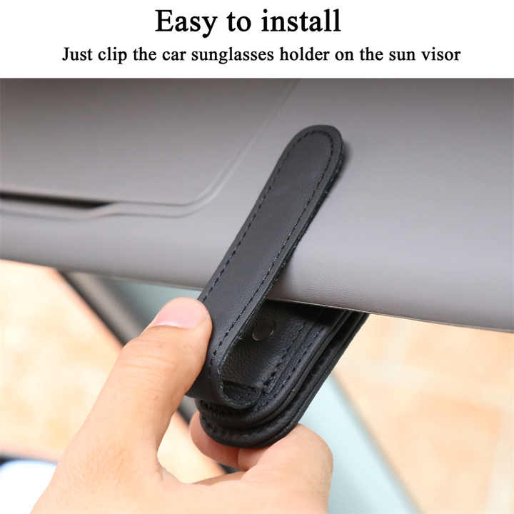 NNEDSZ 2pcs Red Car Sun Visor Glasses Holder - Universal Sunglasses Clip for Secure Storage
